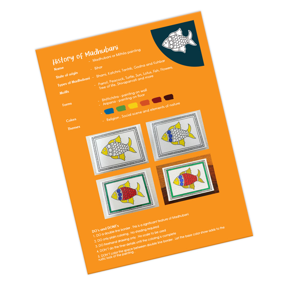 Madhubani Art for Kids - Fish Theme