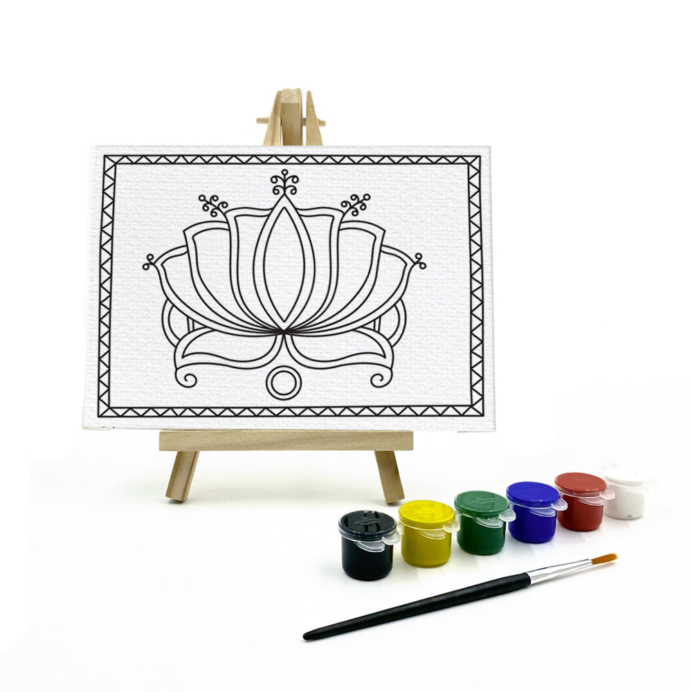 Madhubani Flower Painting for Kids - Lotus Theme