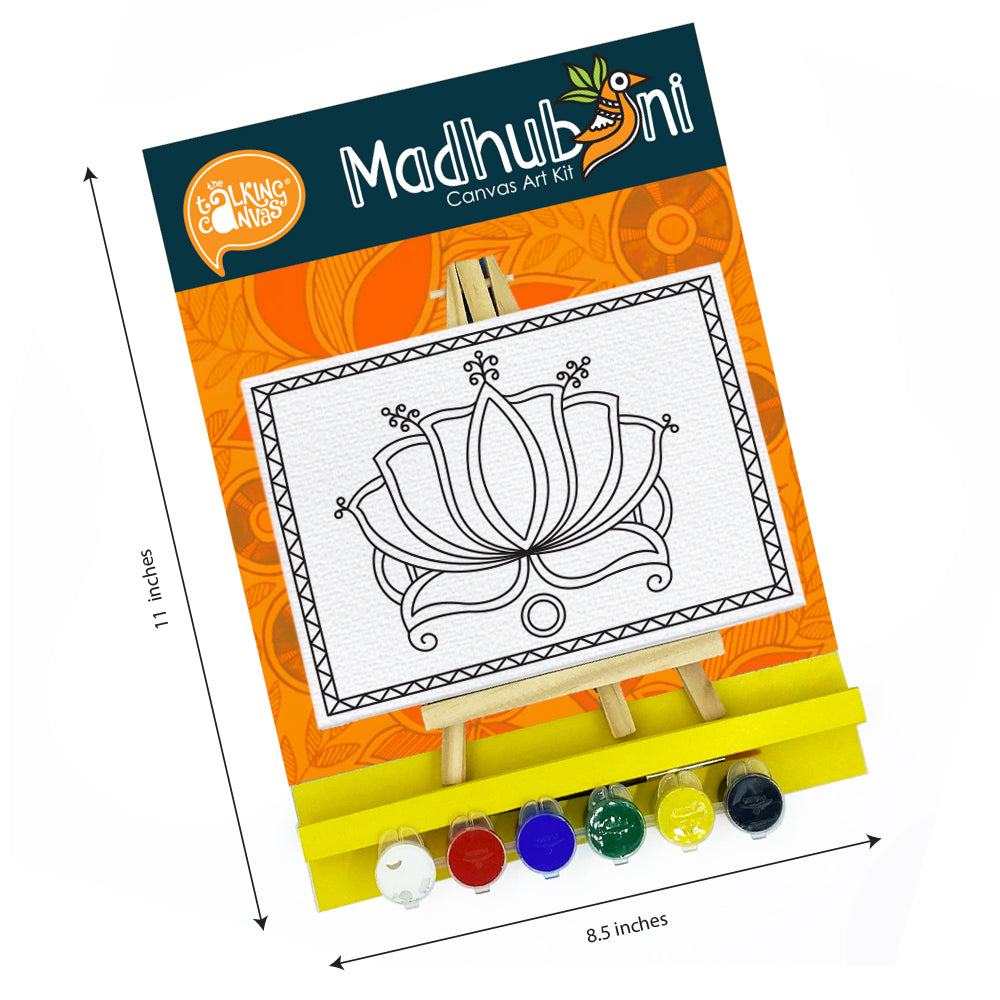 Madhubani Flower Painting for Kids - Lotus Theme