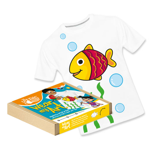 Wear My Art DIY Kit-Kids T-Shirt-Fish Stencil