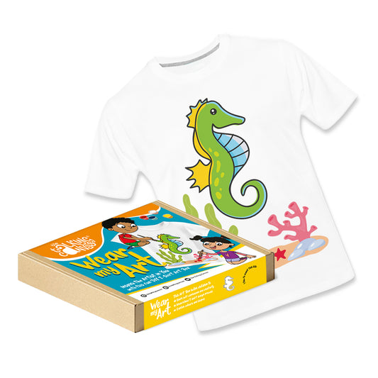 Wear My Art DIY Kit - Kids T-Shirt- Sea Horse Stencil