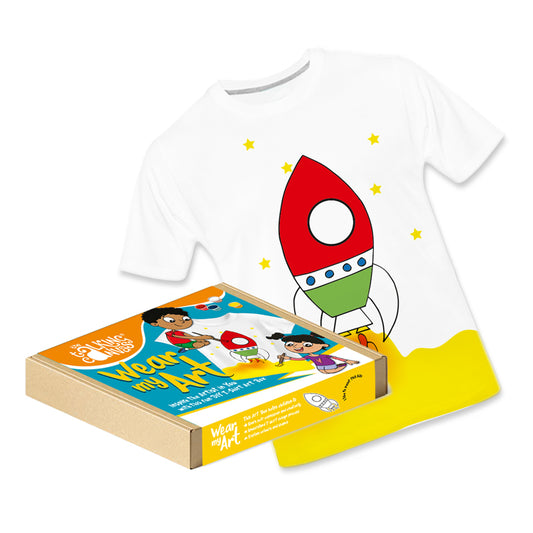 Wear My Art DIY Art Kit-Kids T-Shirt-Rocket Stencil