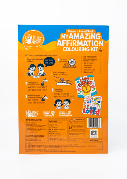 Affirmation Colouring for Kids – I Am Brave, I Am Loved | Kids DIY Art Kit