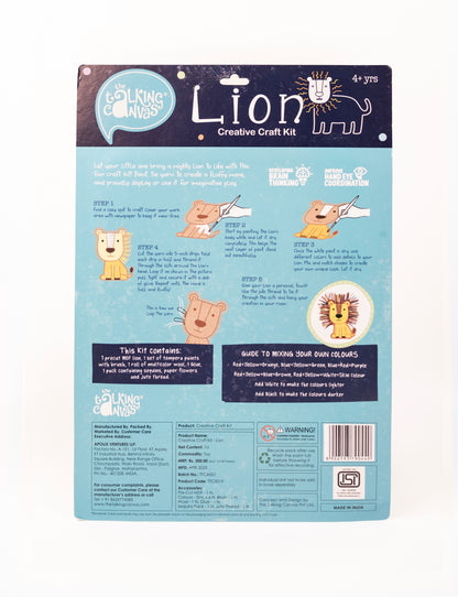 Lion Creative Craft Kit for Kids | DIY Paint & Thread Art Activity