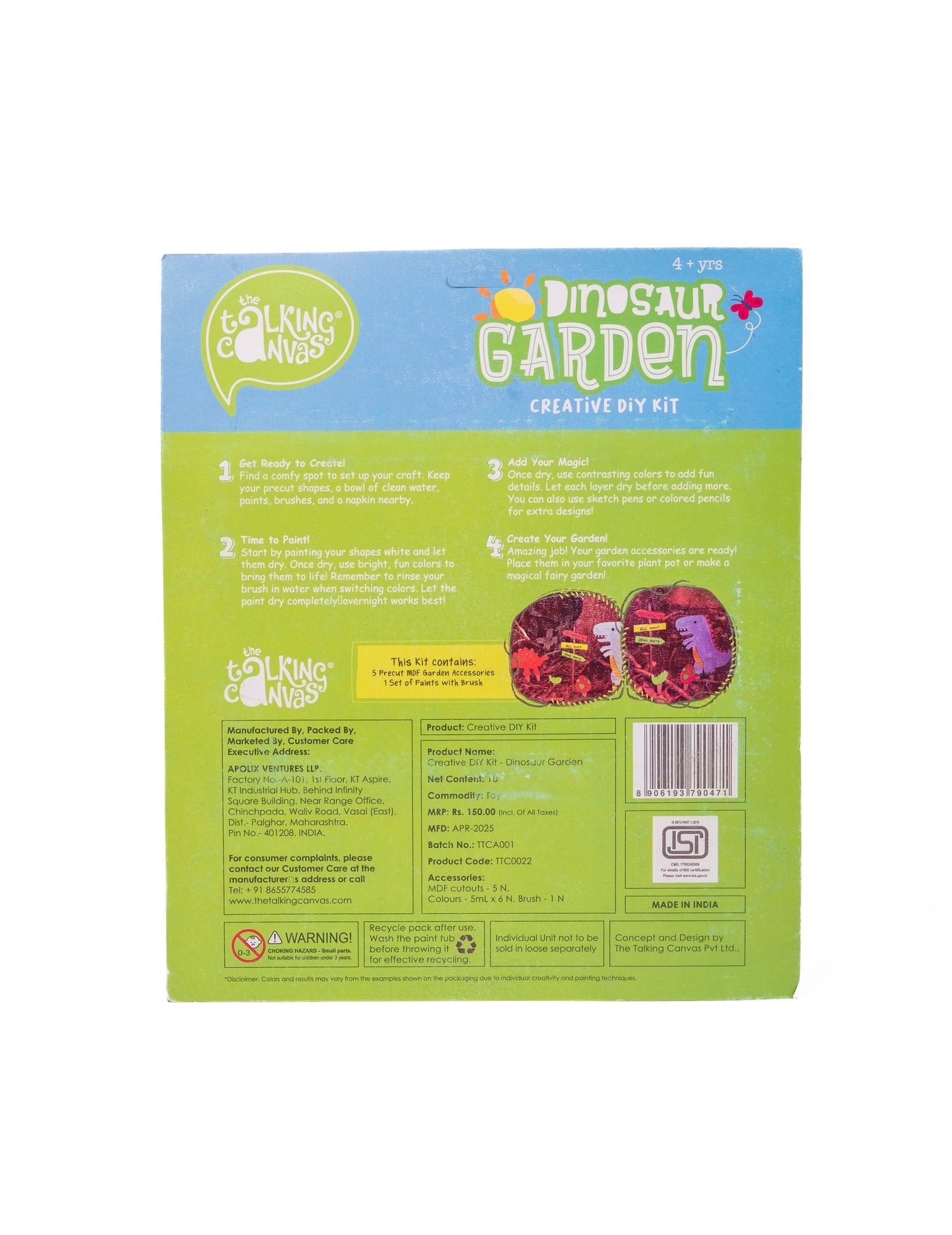 Dinosaur Garden Creative DIY Kit for Kids | Paint & Build Craft Kit