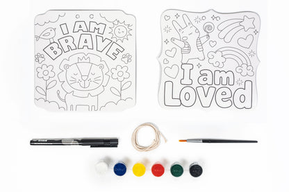 Affirmation Colouring for Kids – I Am Brave, I Am Loved | Kids DIY Art Kit