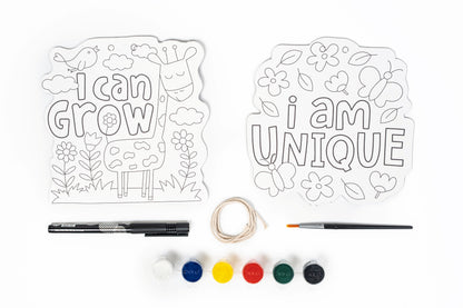 Affirmation Colouring Kit for Kids- I Am Unique, I Can Grow | Kids DIY Art Kit