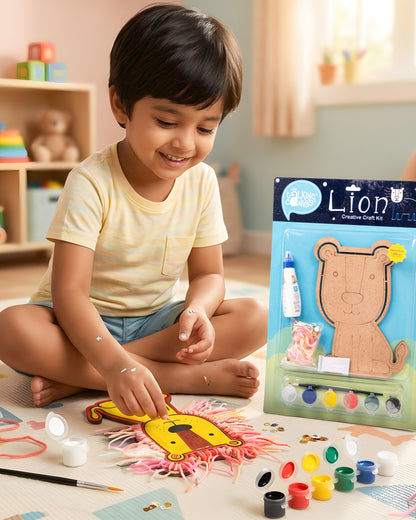 Lion Creative Craft Kit for Kids | DIY Paint & Thread Art Activity